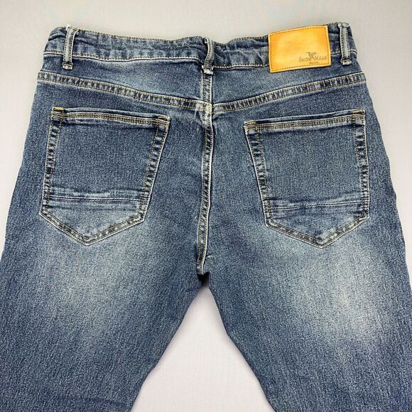 Smith and Mills Jeans Blue Denim Stretch Mens Size 33 Tailored Low Rise - Picture 11 of 14